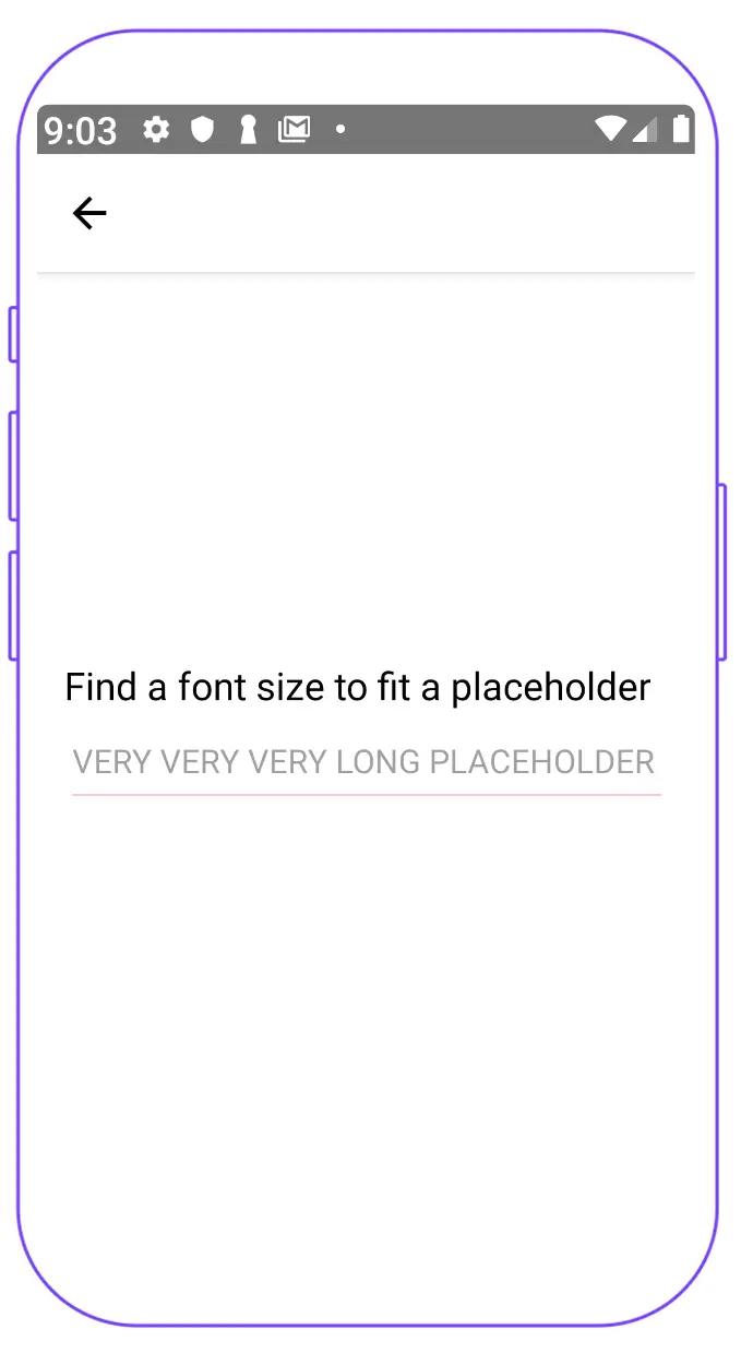 screenshot presenting correct placeholder in React Native for Android