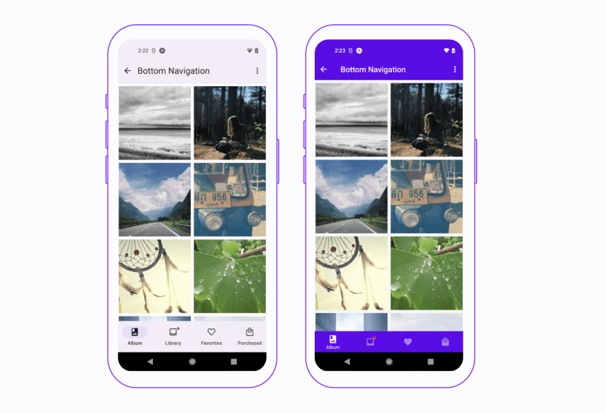 screen showing the difference between React Native Paper 4.0 and React Native Paper 5.0