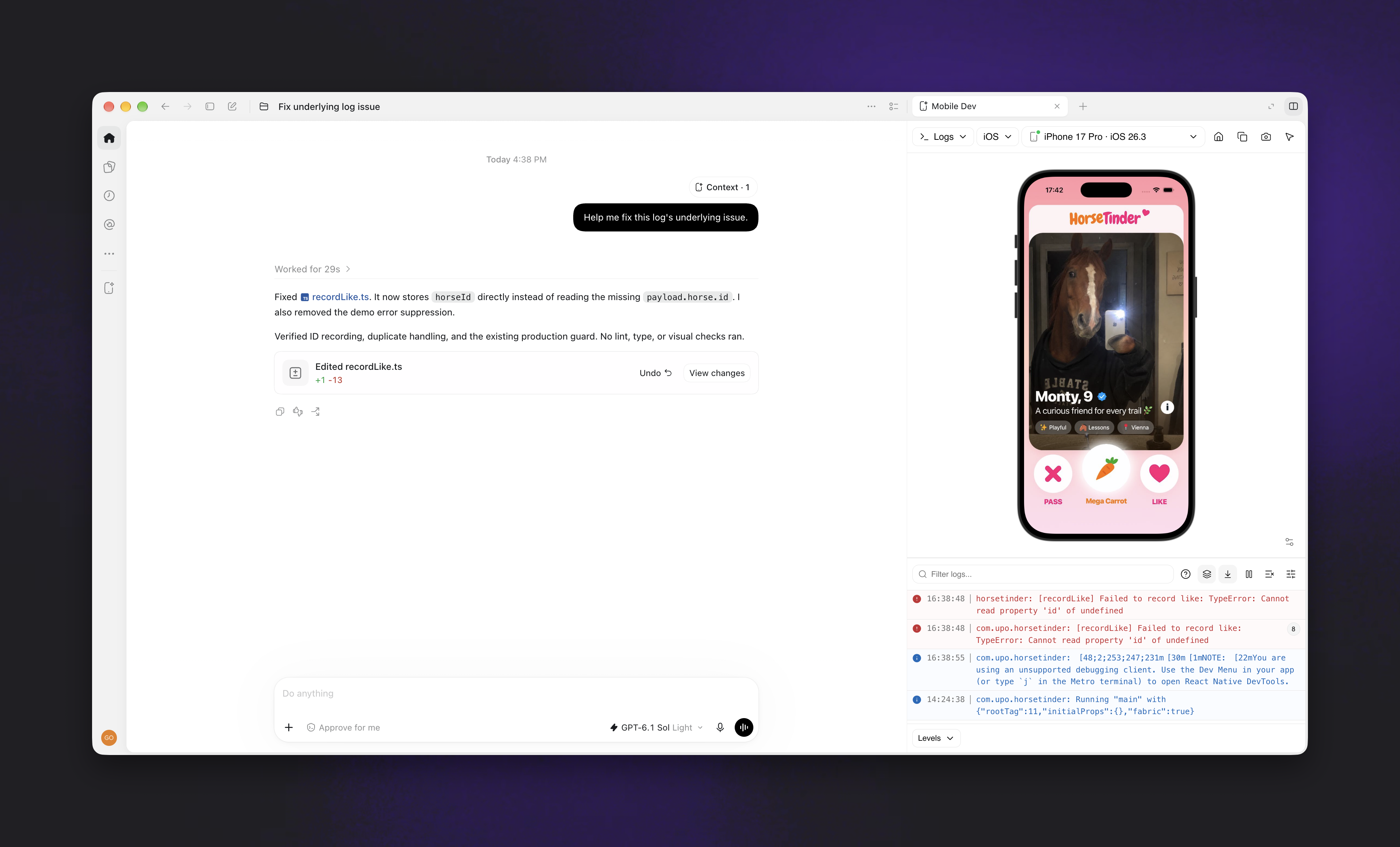 Native and JavaScript logs in Mobile Dev