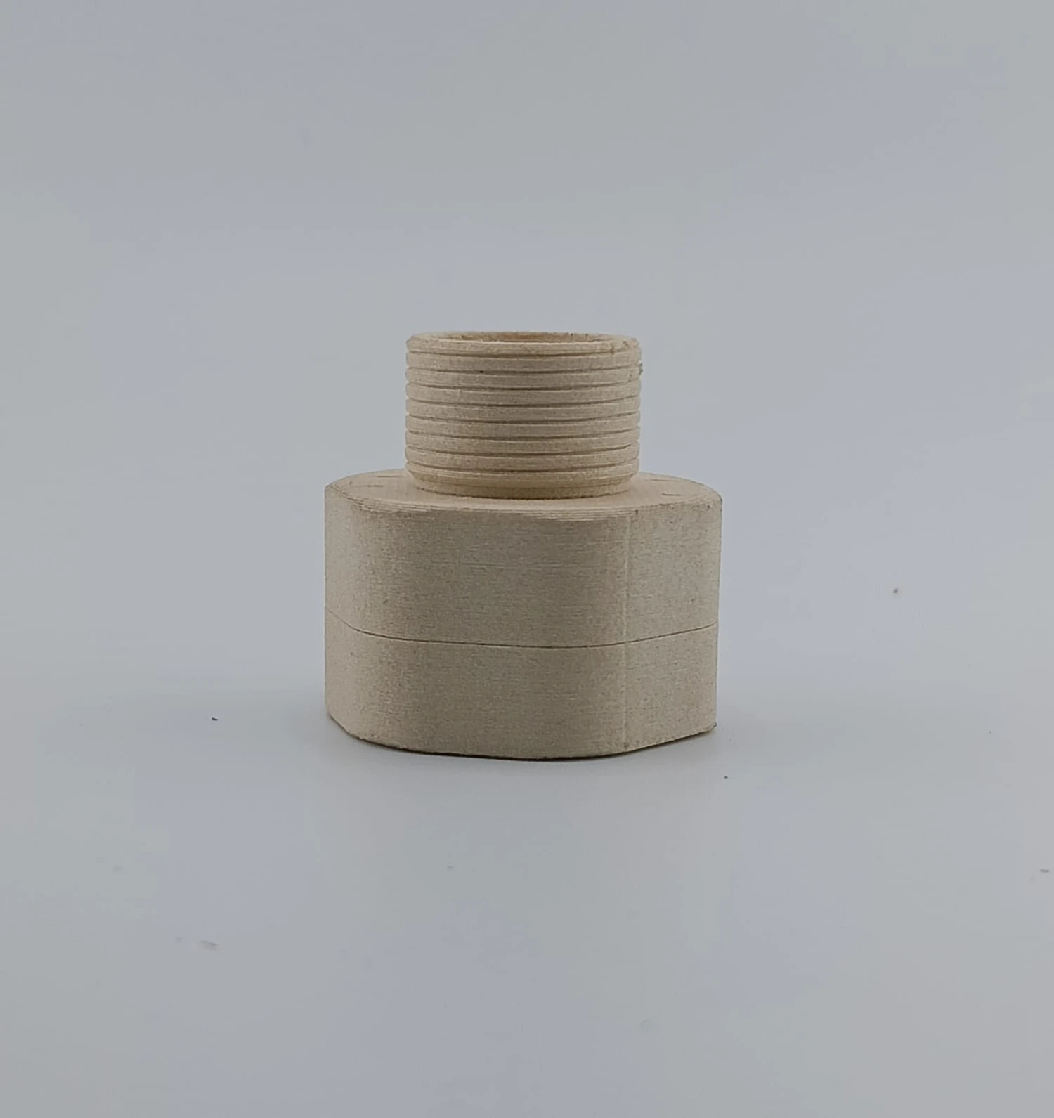 Threaded cylindrical adaptor printed in chemically resistant polymer for Oxford research testing