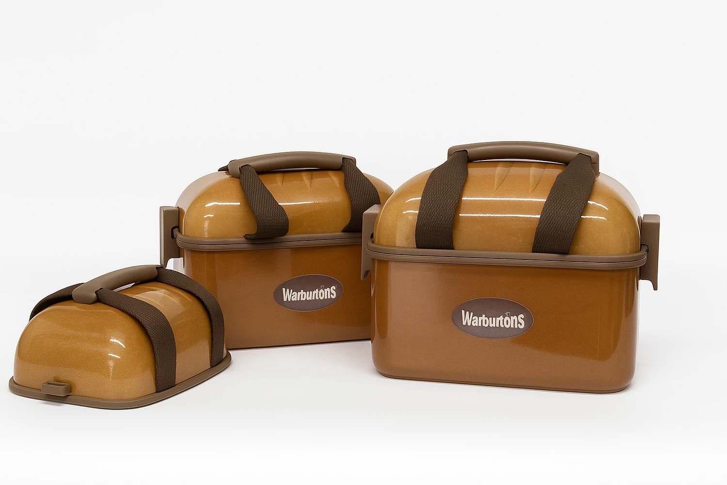 3D printed Warburtons travel case with applied campaign graphics