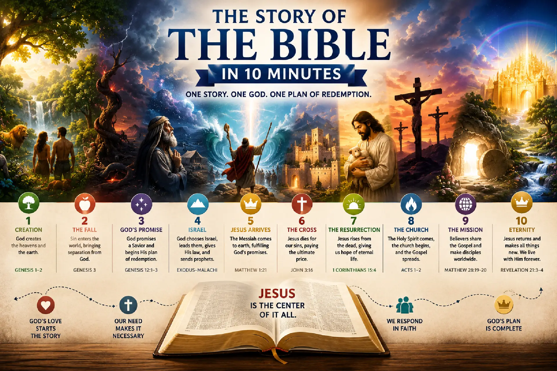 The Story of the Bible in 10 Minutes: From Genesis to Revelation