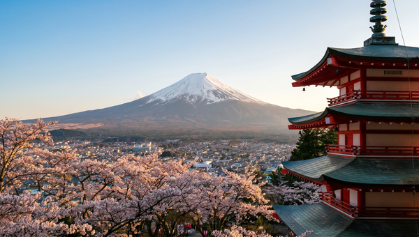 Japan hero -- Mount Fuji with Chureito Pagoda
