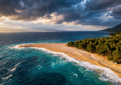 Croatia -- Zlatni Rat beach on the island of Brač