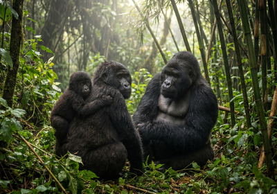 Democratic Republic of the Congo -- Mountain gorillas in Virunga National Park