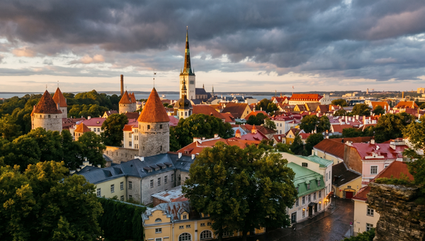 Estonia hero -- Tallinn Old Town skyline