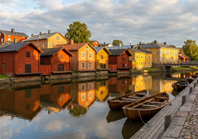 Finland -- Old Porvoo riverside houses