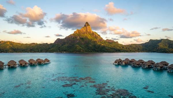 French Polynesia hero -- Mount Otemanu over the Bora Bora lagoon