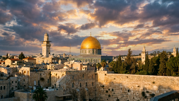 Israel hero -- Jerusalem Old City skyline with the Dome of the Rock