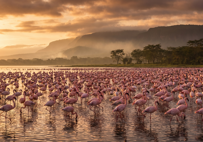 Kenya -- Flamingos on Lake Nakuru
