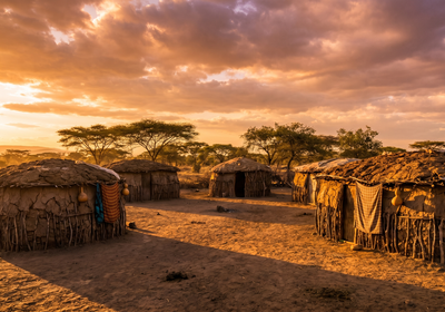 Kenya -- A traditional Maasai village