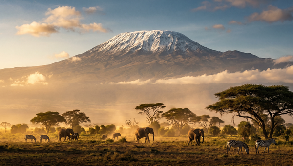 Kenya hero -- Mount Kilimanjaro from Amboseli National Park