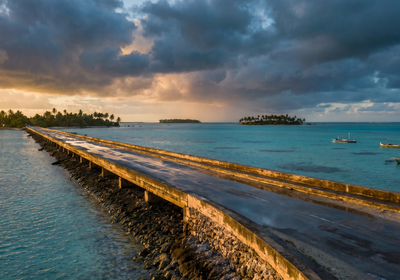 Kiribati -- The Dai Nippon Causeway on South Tarawa
