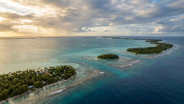 Kiribati hero -- Aerial view of the Tarawa Atoll lagoon