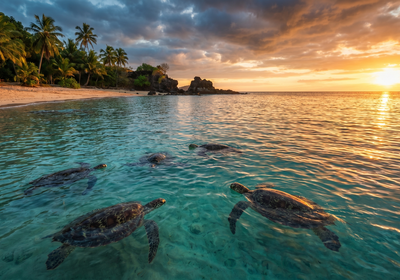 Mayotte -- N'Gouja Beach with its sea turtles