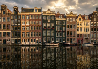 Netherlands -- Amsterdam canal houses
