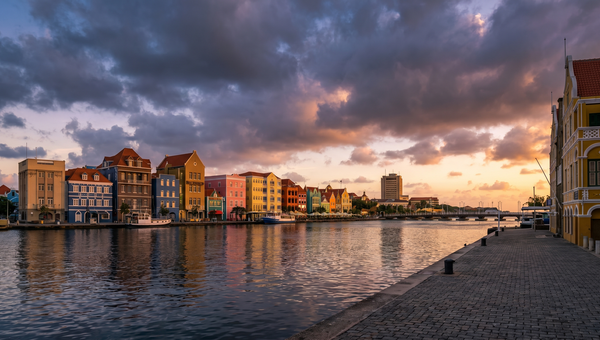 Netherlands Antilles hero -- Handelskade waterfront in Willemstad, Curaçao