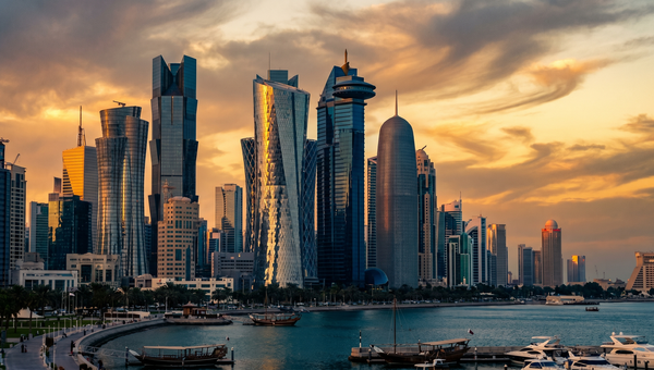 Qatar hero -- Doha West Bay skyline