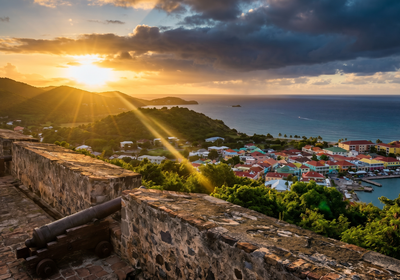 Saint Maarten -- Fort Louis overlooking Marigot