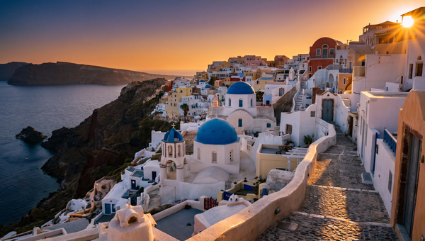 Cruise Ship (email support to enable) hero -- the cliffside villages of Oia, Santorini
