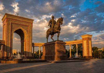 Tajikistan -- Ismoili Somoni Monument, Dushanbe