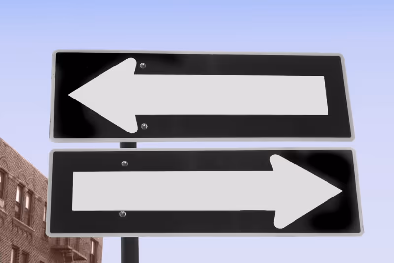 stock photo one way arrows each going opposite directions