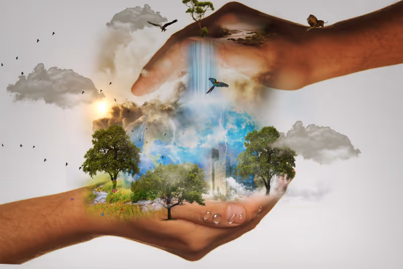 stock photo hands holding environment symbolism