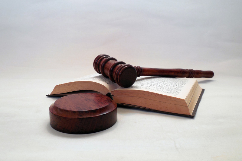 stock photo gavel on open book