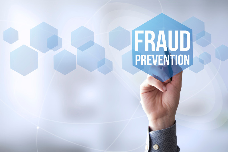 stock photo hand writing fraud prevention text