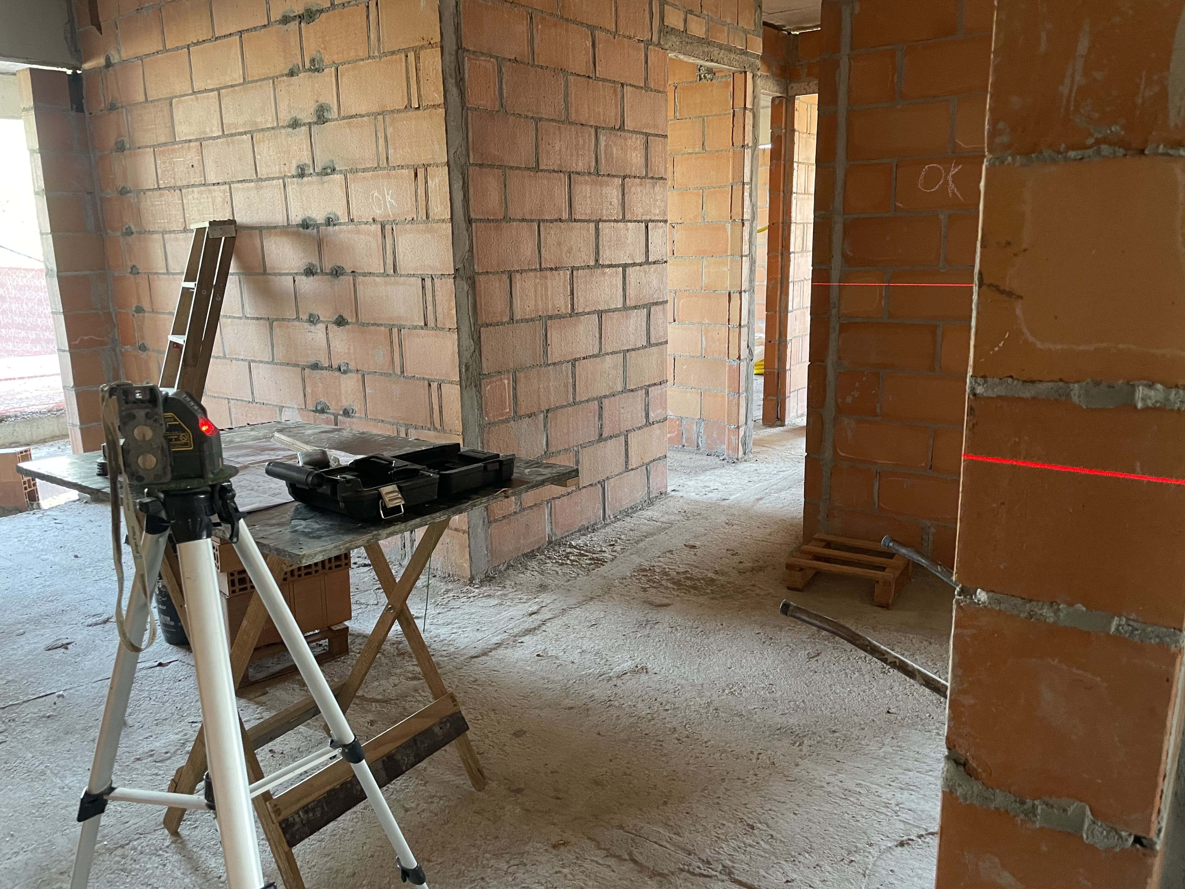 Marcação das caixinhas das paredes