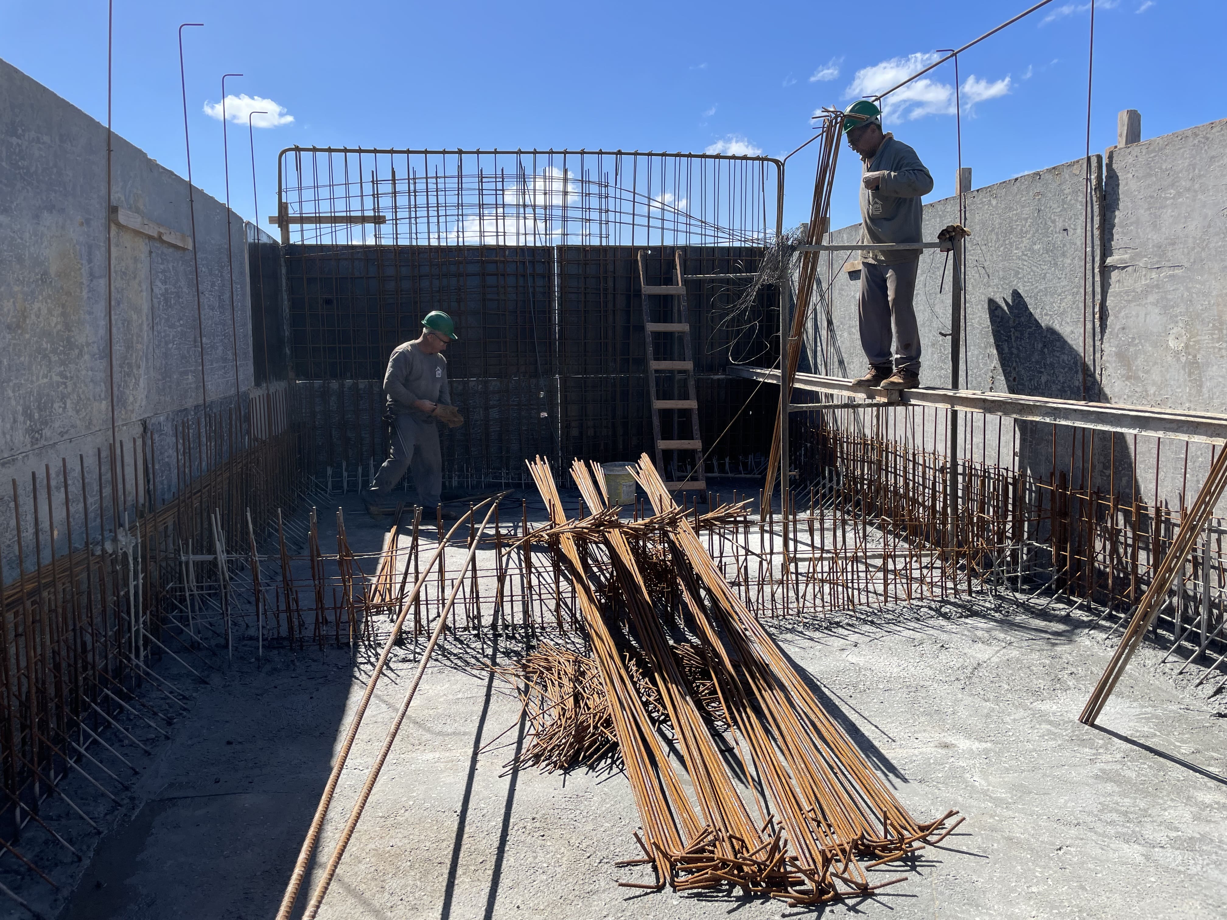 Armação das paredes da caixa d'água