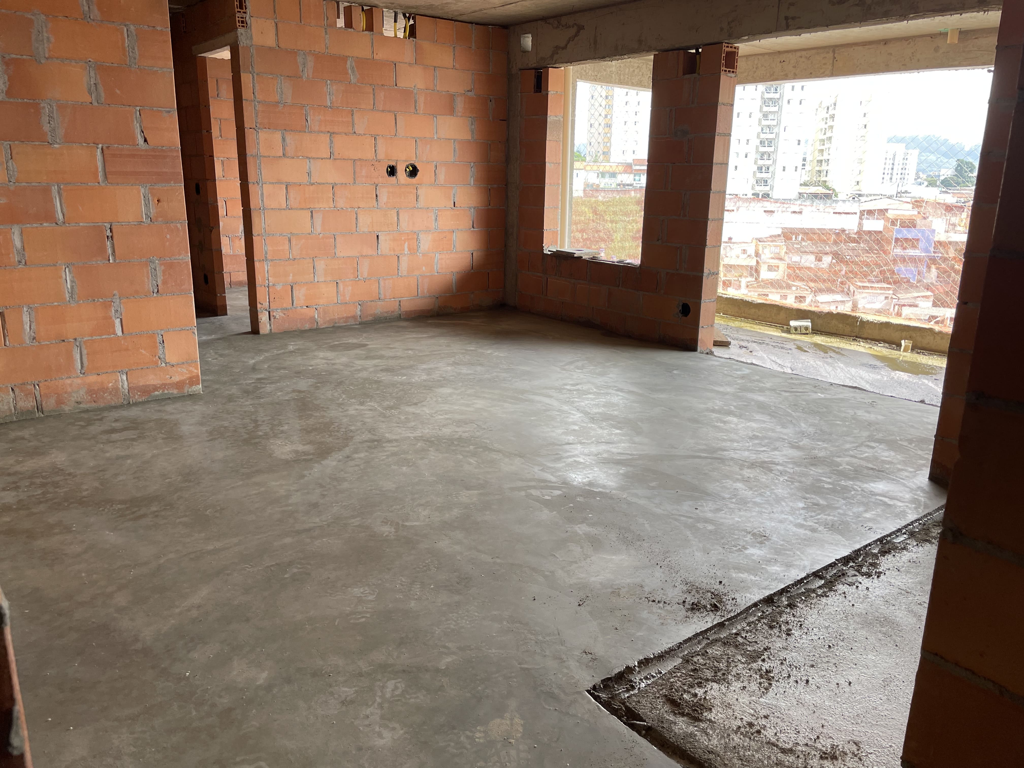 Vista apto com sala expandida