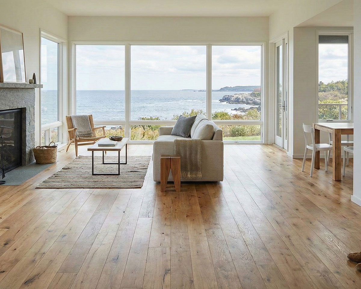 Flooring in a coastal house in Maine