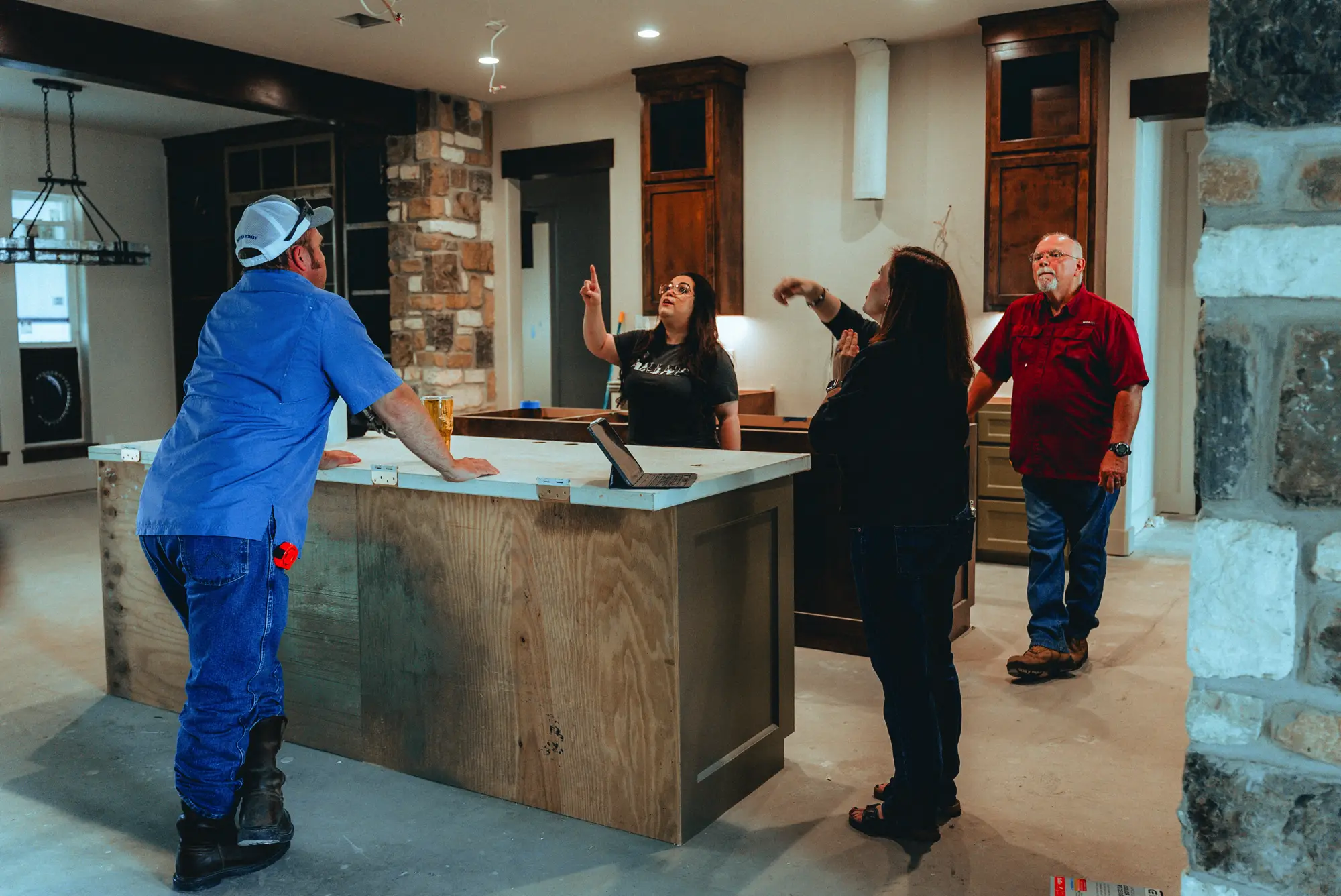 Meeting with client in their home to collaborate on interior choices