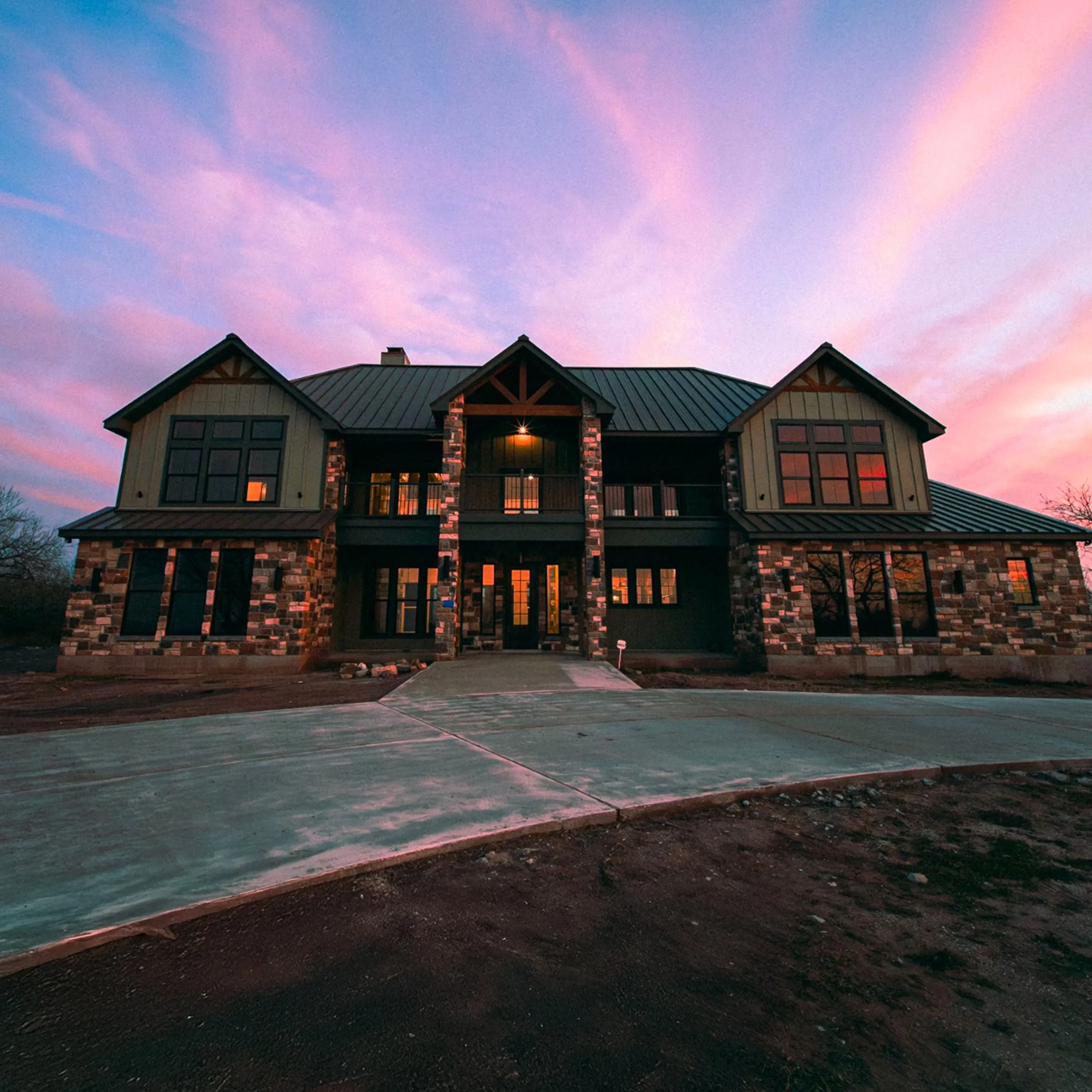 exterior of custom built home in mathis texas