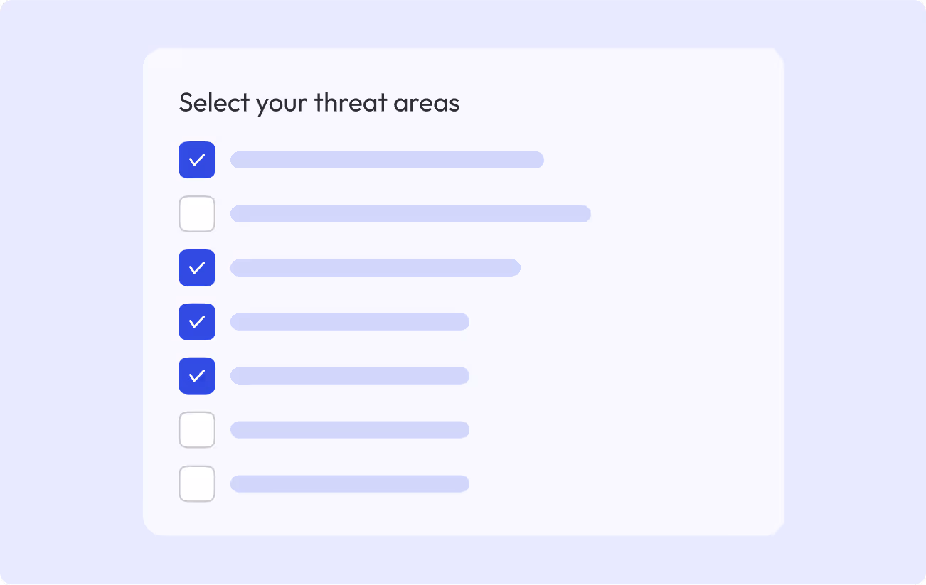 You define your thread areas and we develop targeted adversarial scenarios