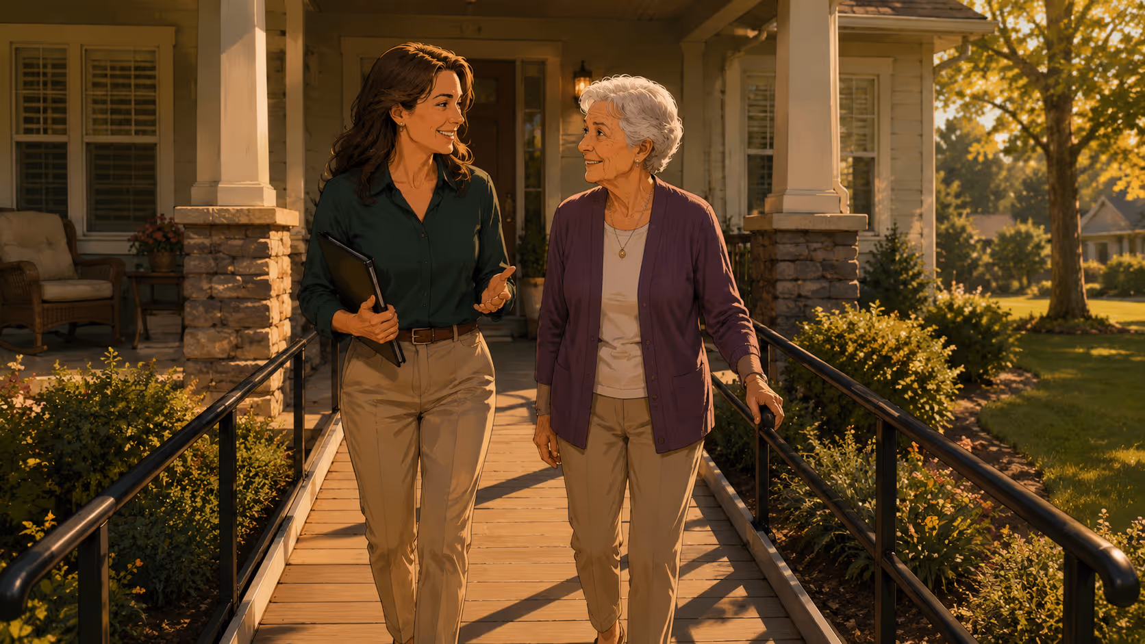 Aging In The Comfort Of Home dealer consulting with a family