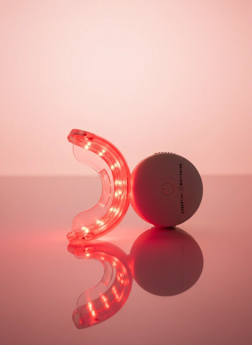 Essential Whitening mouthpiece illuminated with red LED light