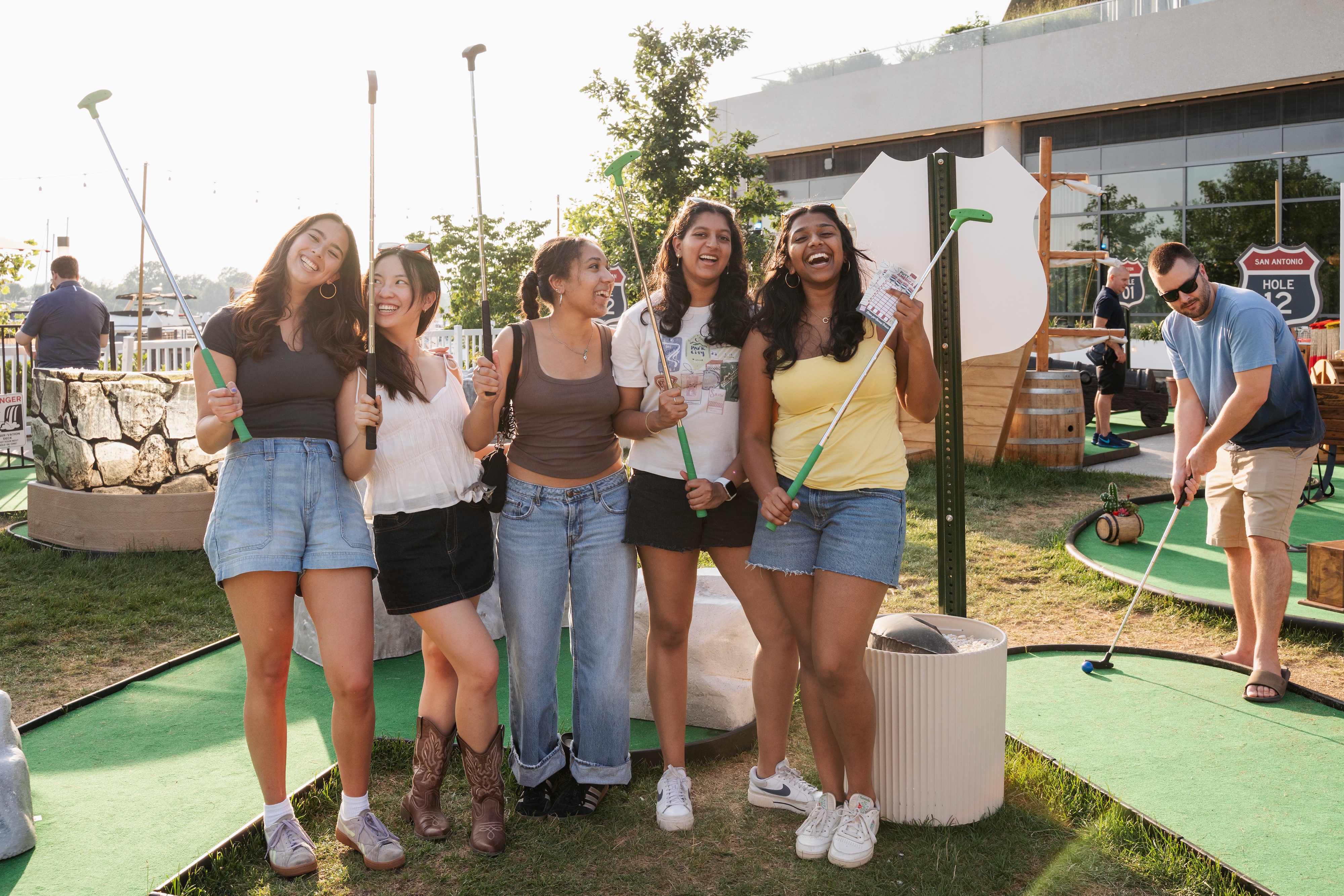 Group of people smiling