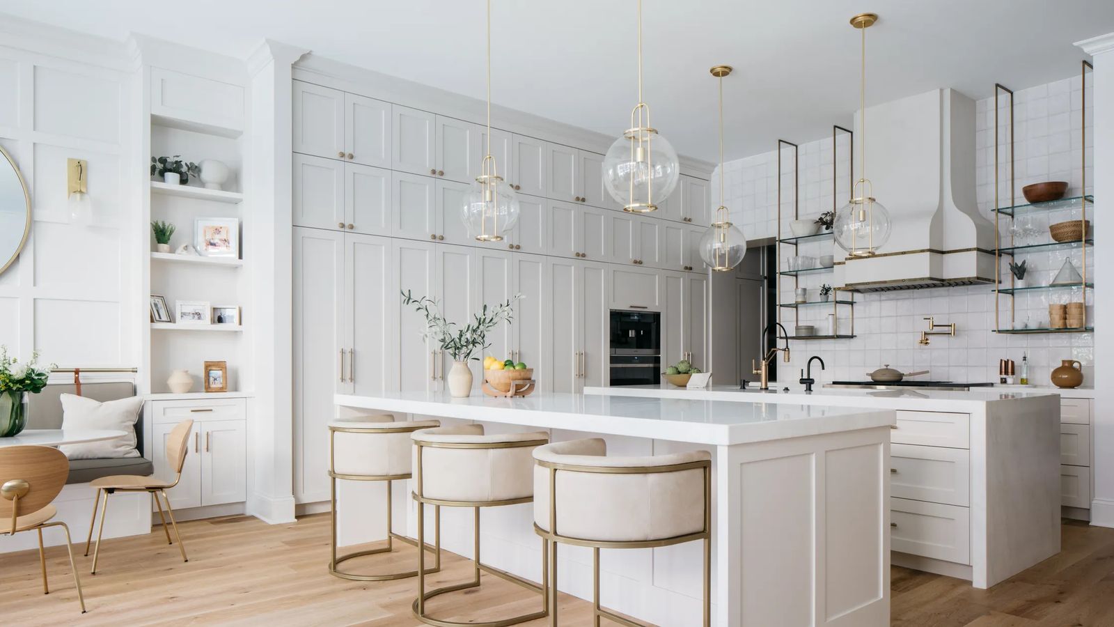 Image may contain Indoors Interior Design Kitchen Kitchen Island Architecture Building Dining Room and Dining Table