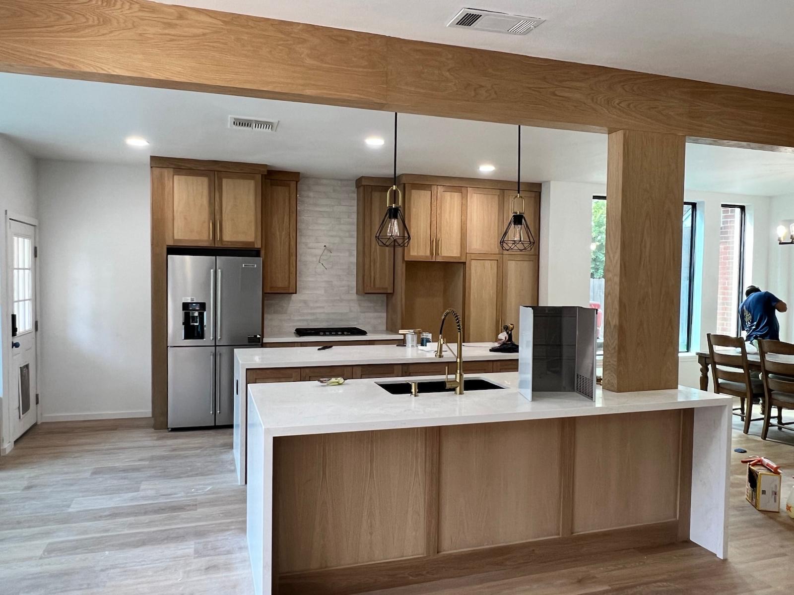 A newly finished kitchen remodel in Houston. 