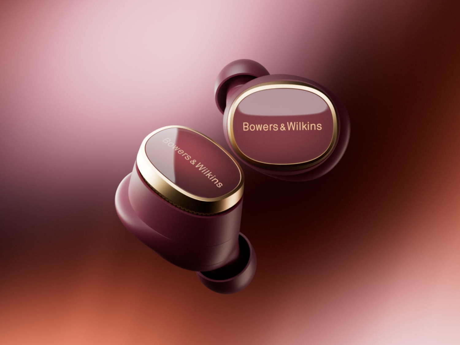 Bowers & Wilkins Pi8 in Dark Burgundy met oplaadcase