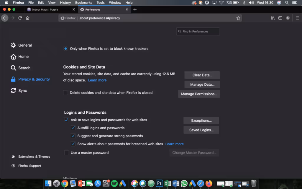 Clear cached images and files using Firefox