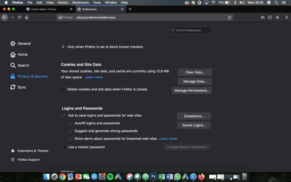 Clear cached images and files using Firefox