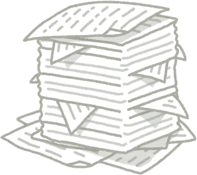 Eine Grafik von einem riesigen Stapel mit Dokumenten.