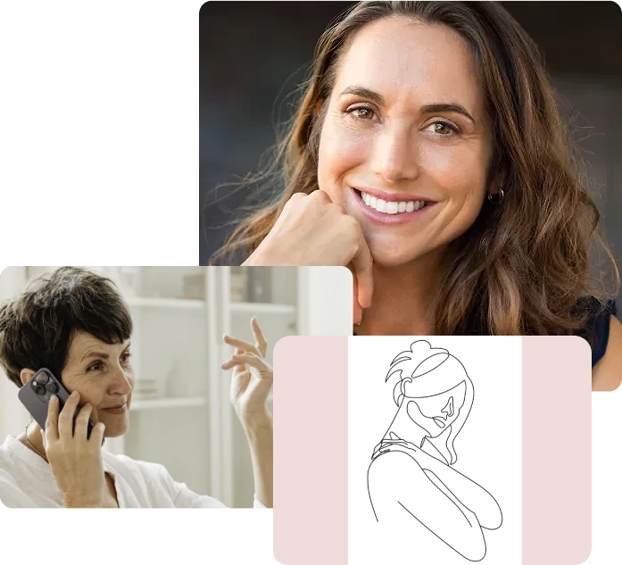 Collage de imágenes sobre la menopausia