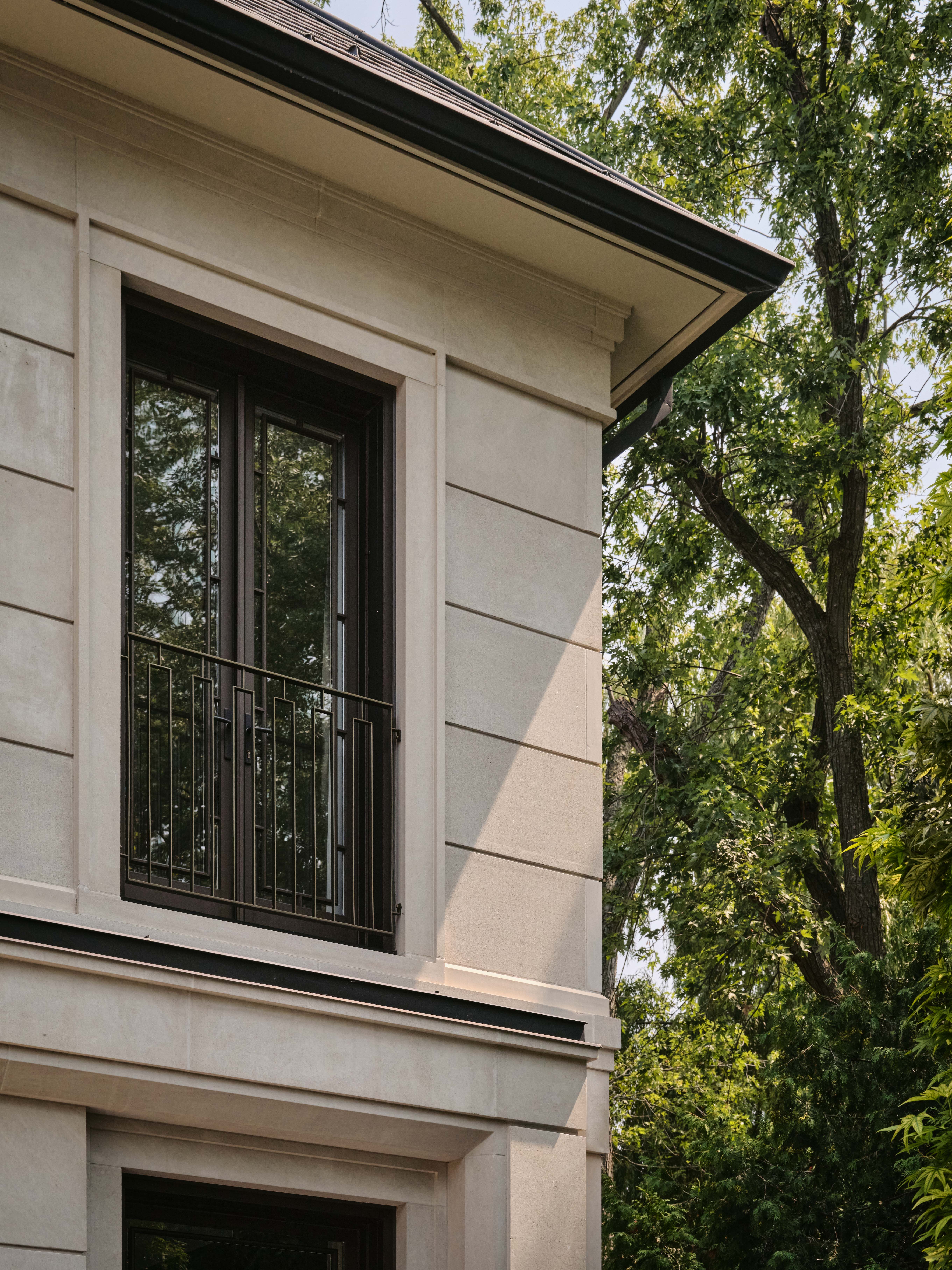 The top suites of the Bedford during sunset, from blelow.