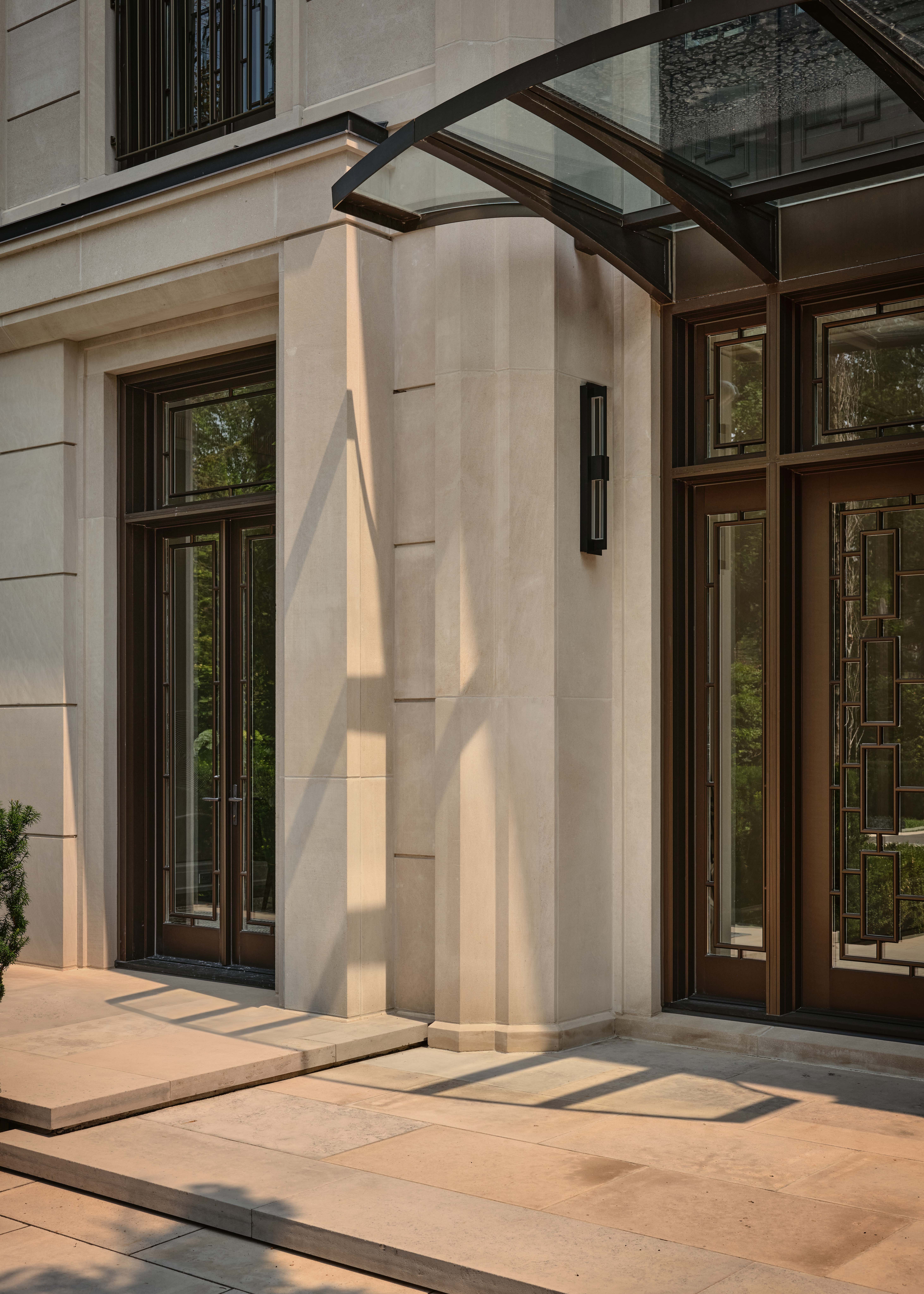 The corner of the Bedford at night.