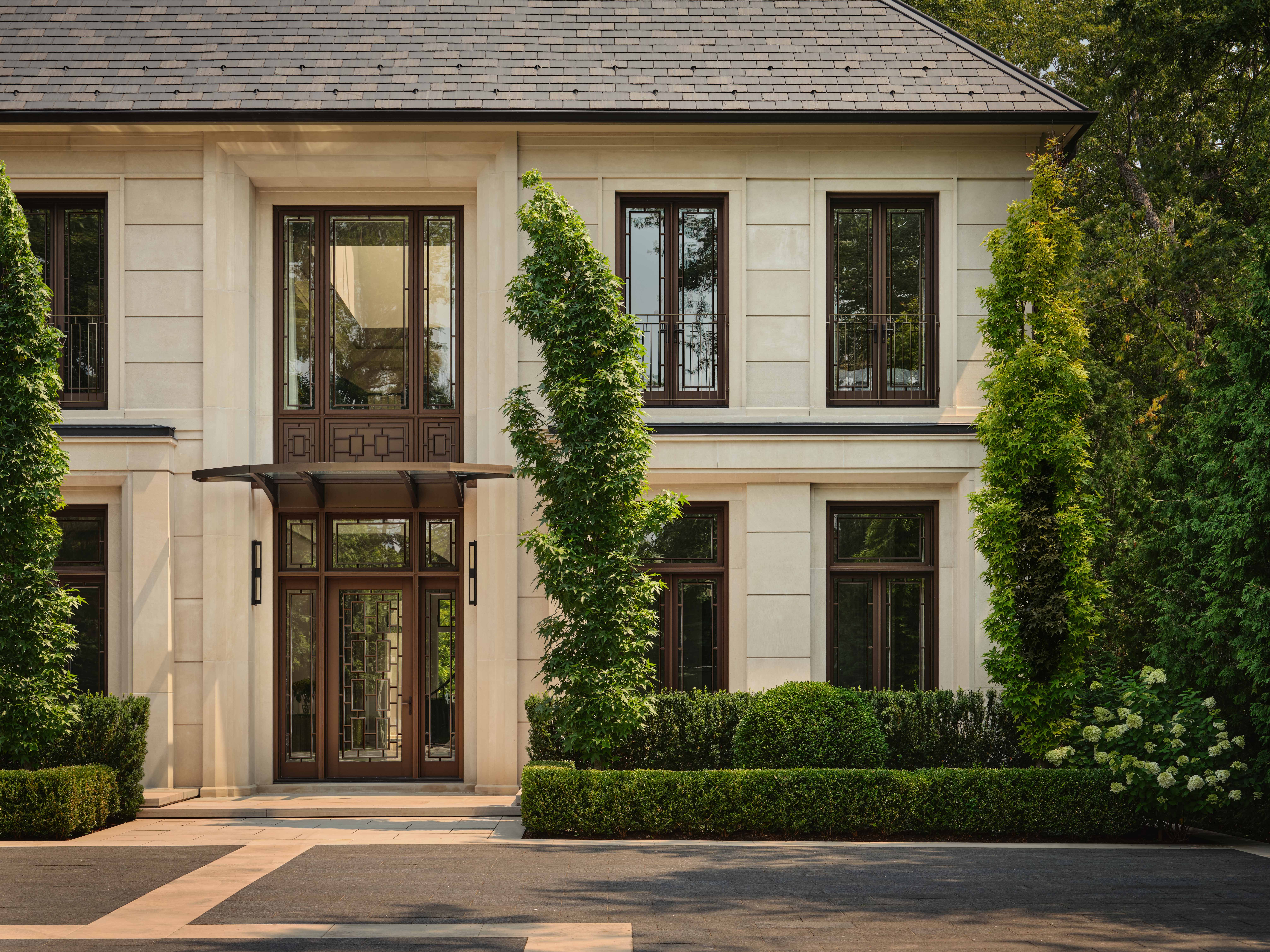 The corner of the Bedford at night.