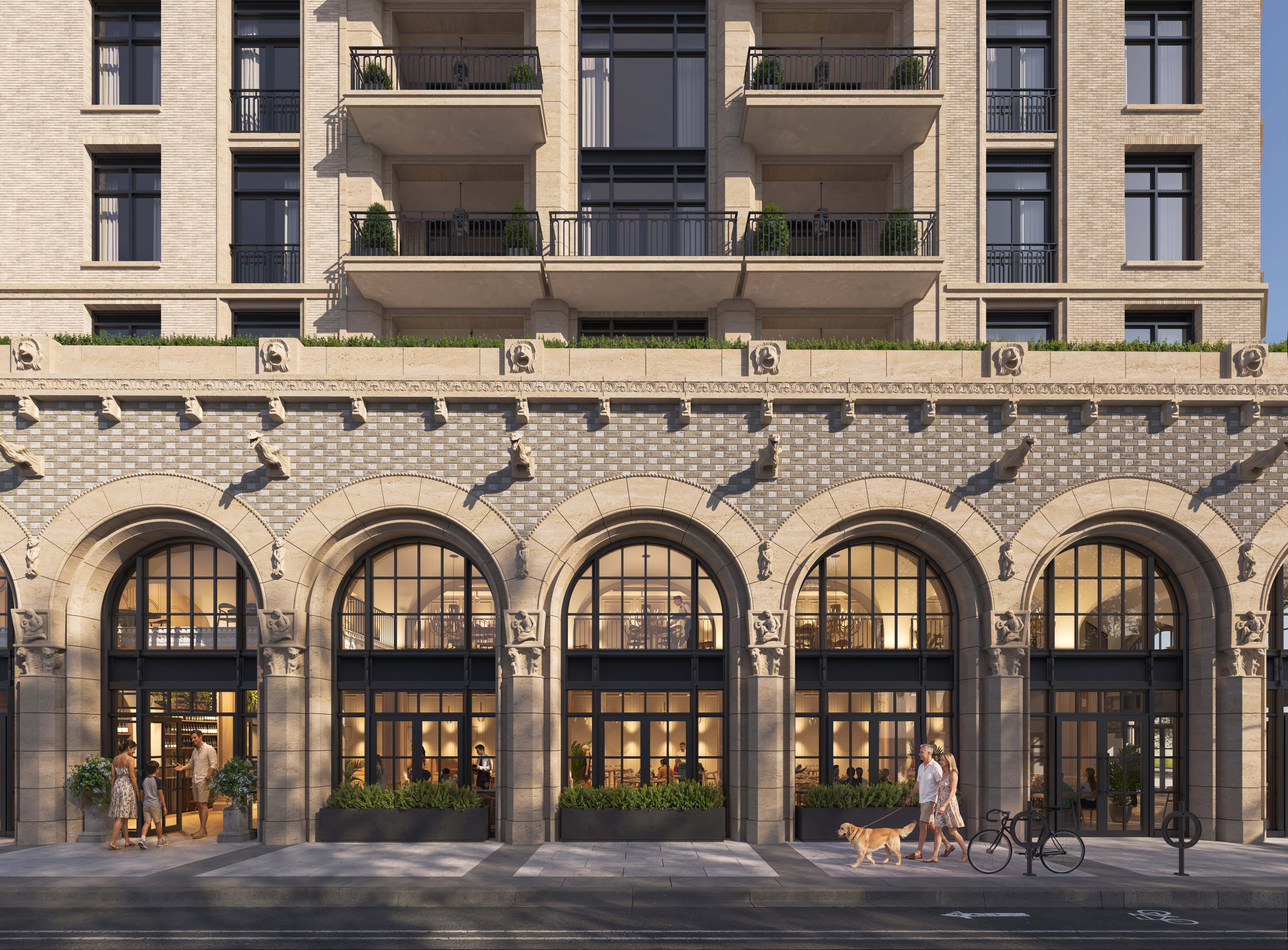 facade of 1140 Yonge Street, with repeating arches.